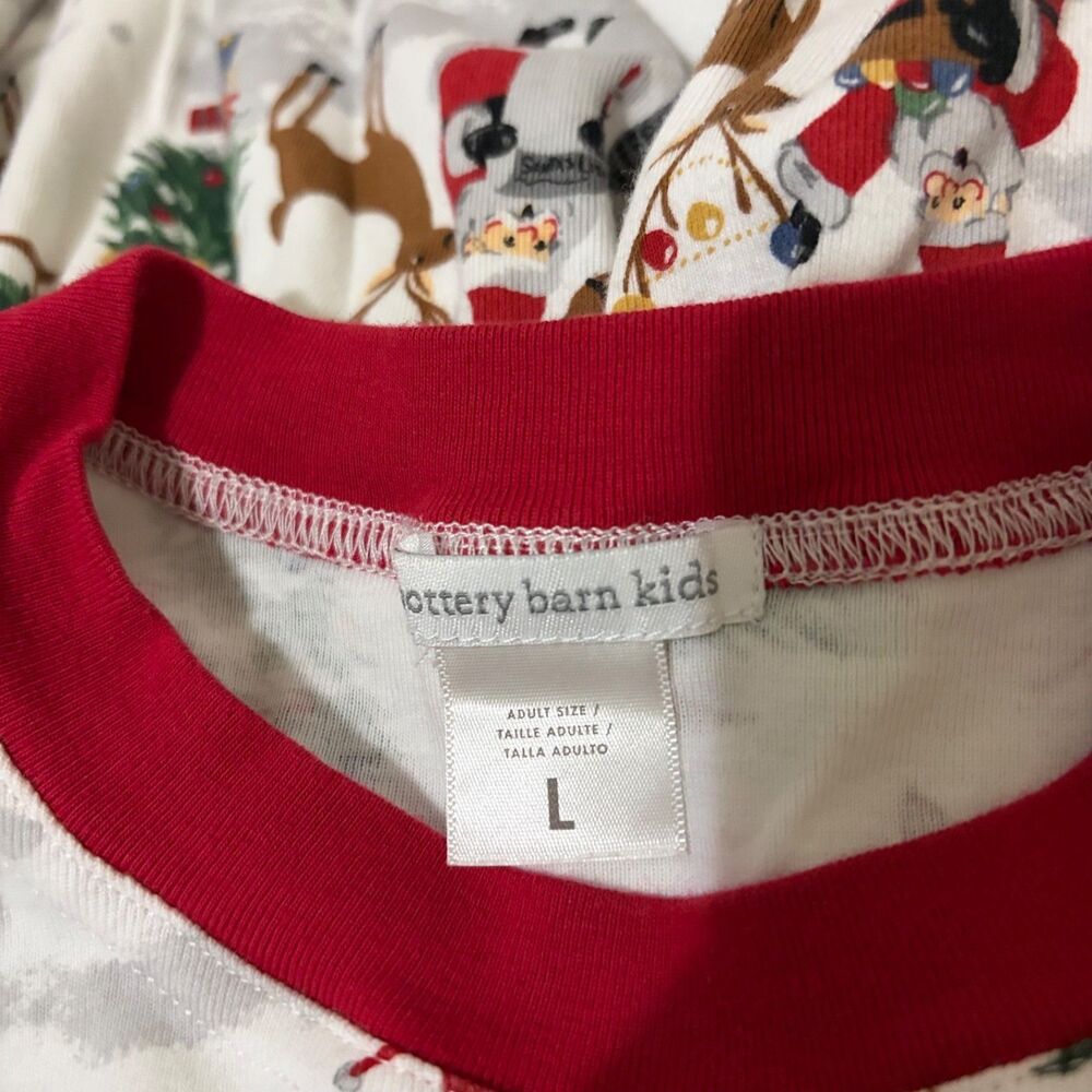 PotteryBarn Kid's Pajama Adult Large Christmas Holiday Long Sleeve Matching - Picture 7 of 11